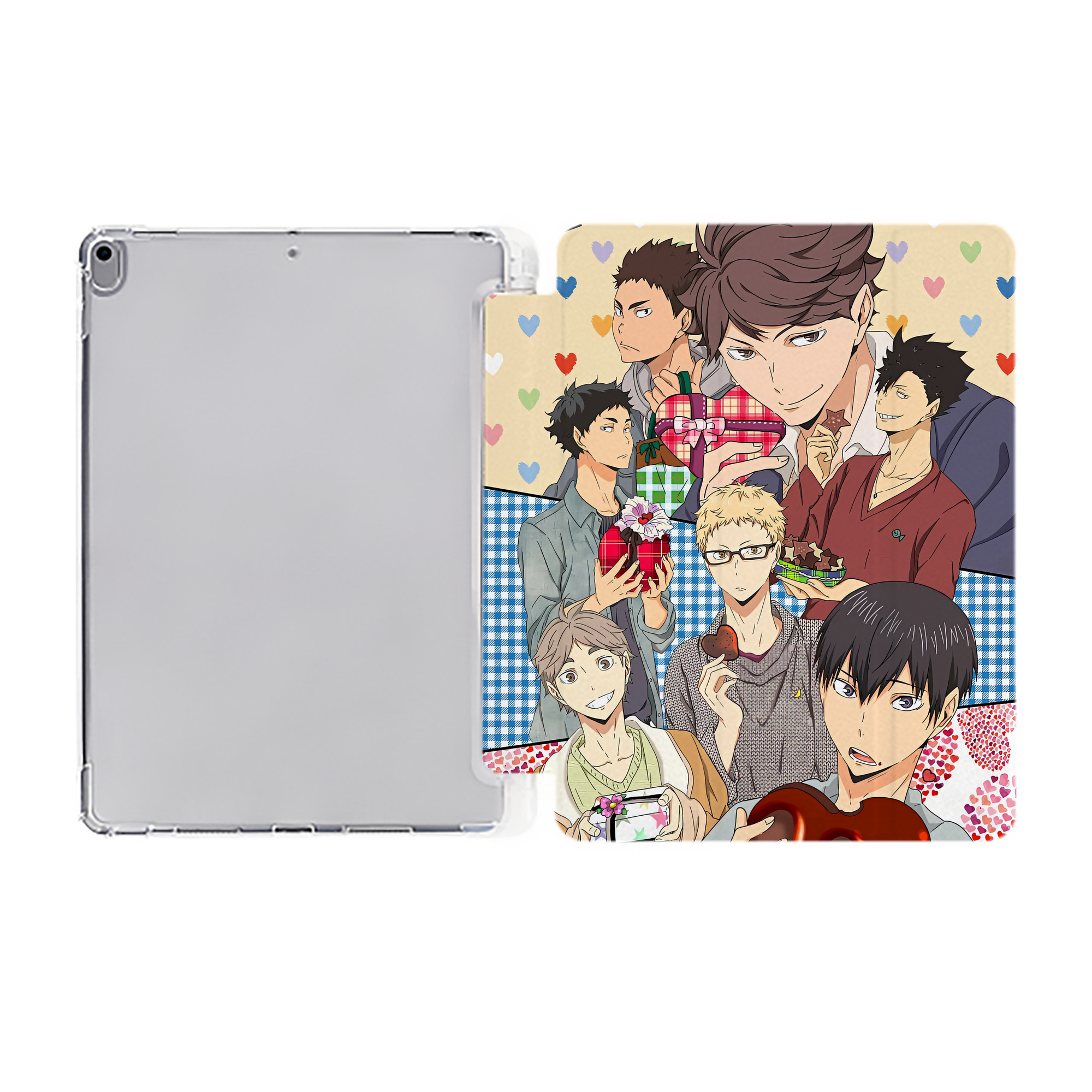 （画像用） ハイキュー!! Haikyu!! IPad ケース ペン収納付き 三つ折りスタンド PUレザー×シリコン 対応機種9.5/10.5/10.9インチ